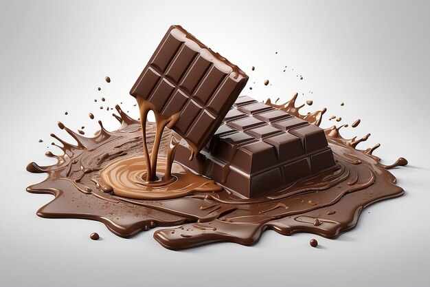 Wafer with pouring chocolate ads 3d illustration and packaging