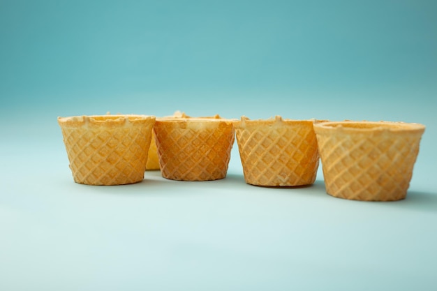 Wafers on a bright blue background