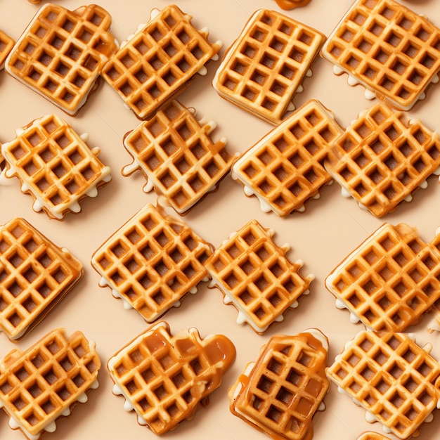 Foto waffels foto naadloze afbeelding