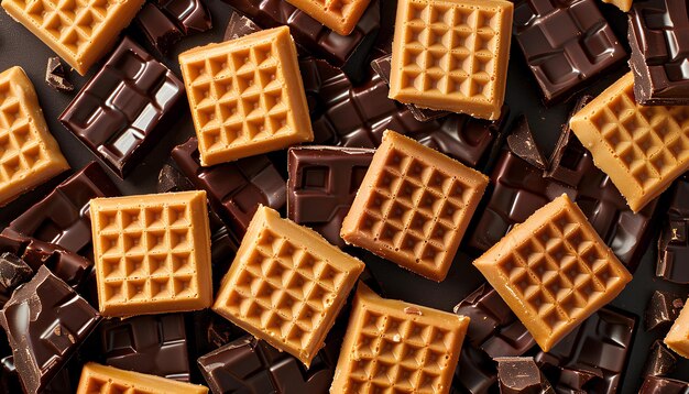 waffers with chocolate sweet dessert