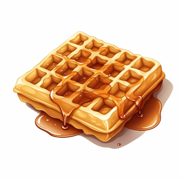 Waffle 2d cartoon vector illustration on white background