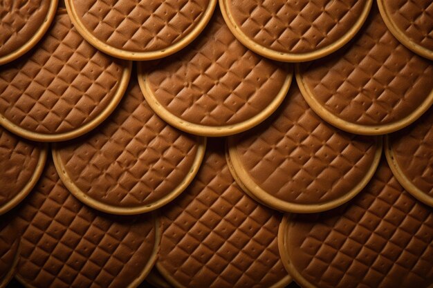 Waffle background close up