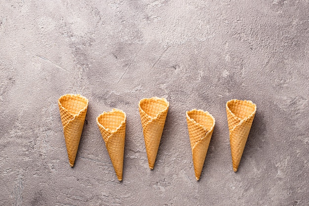 Waffle cones for ice cream