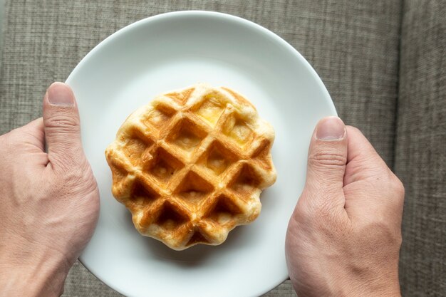 Waffle in dish