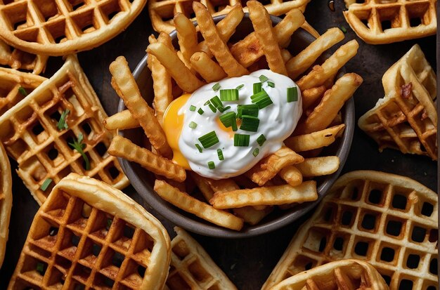 Waffle Fries with Sour Cream Chives