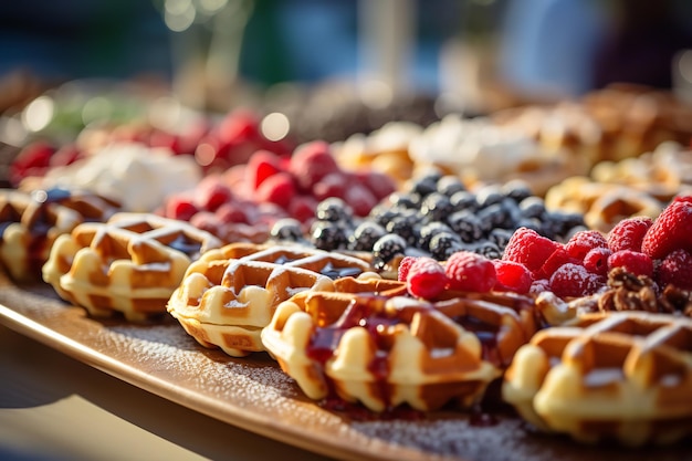 Waffle Tasting Event with Various Flavors