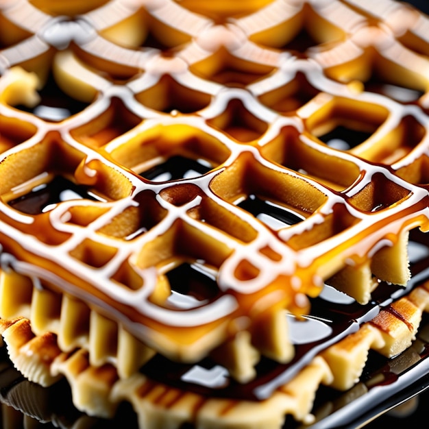 Waffles decorated nicely on plate