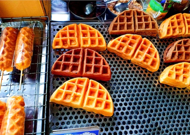 Waffles in the street food market