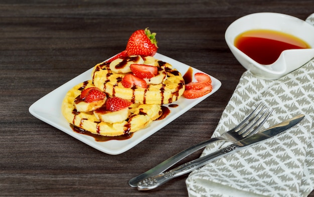 Waffles with berry fruit