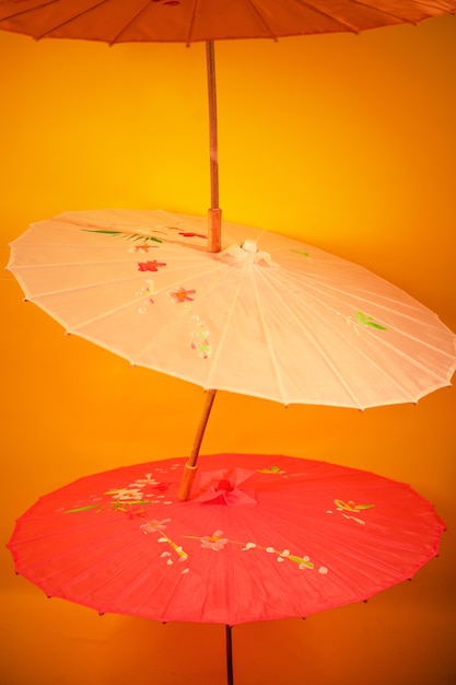 Wagasa umbrellas arrangement background