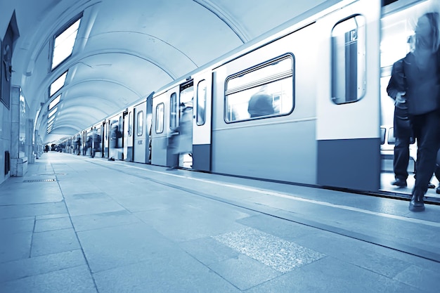 Foto wagen trein metro beweging, transport concept abstracte achtergrond zonder mensen