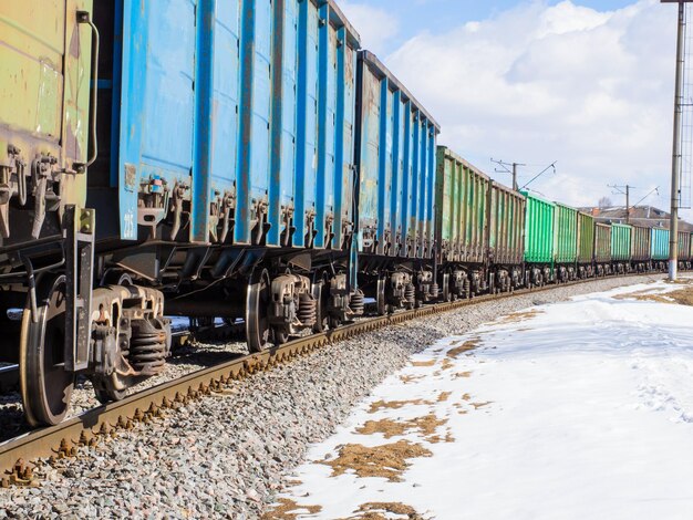 Photo wagons and tanks of freight trains