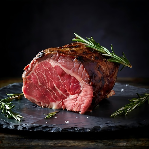 wagyu beef well done steak Roast food photography