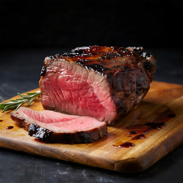 wagyu beef well done steak Roast food photography