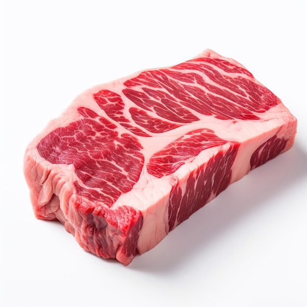 Wagyu plakje rundvlees geïsoleerde witte achtergrond