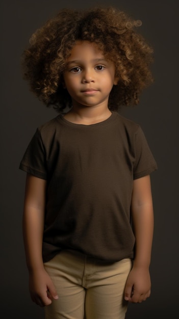 Photo waistup photo of an african american child model generative ai