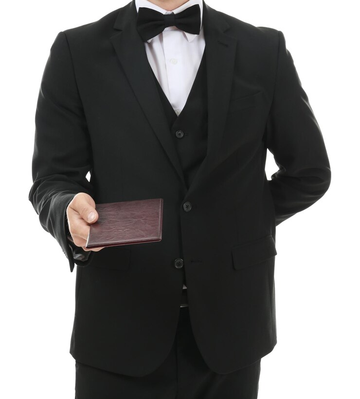 Photo 웨이터가  ⁇  배경에 체크를 넘겨주고