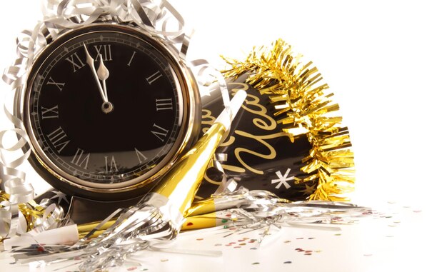 Photo waiting for the new year with clock