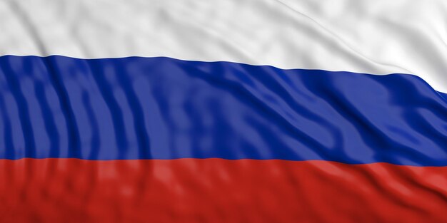 Waiving Russia flag 3d illustration