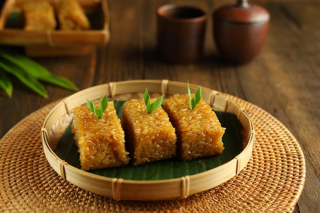 wajik ketan is traditional indonesian food made from sticky rice brown sugar and coconut milk