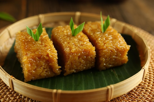 Wajik Ketan is Traditional Indonesian food made from sticky rice brown sugar and coconut milk