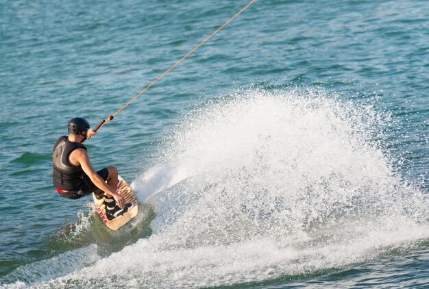 Wakeboarding on lake