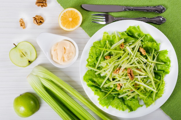 Waldorf Salad with green apples, celery and walnuts