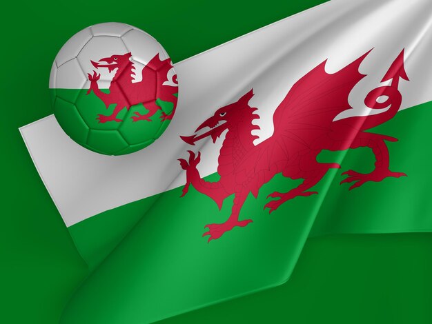 wales football flag 3d illustration