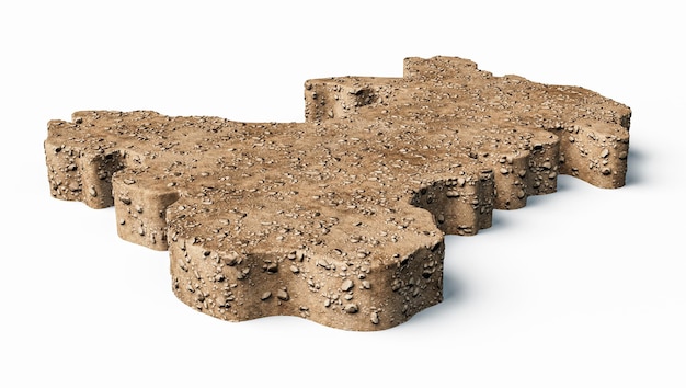 Wales Map sand rock ground Map texture 3d illustration