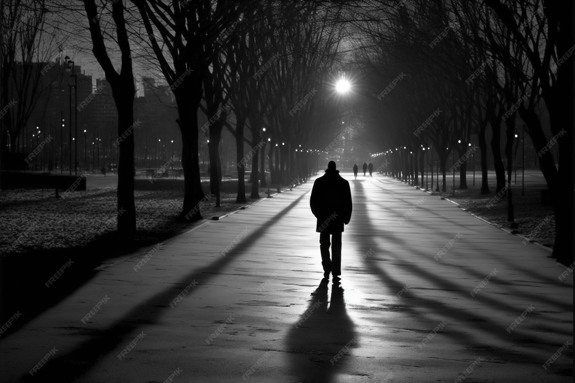 Premium Photo Walk alone at lonely night