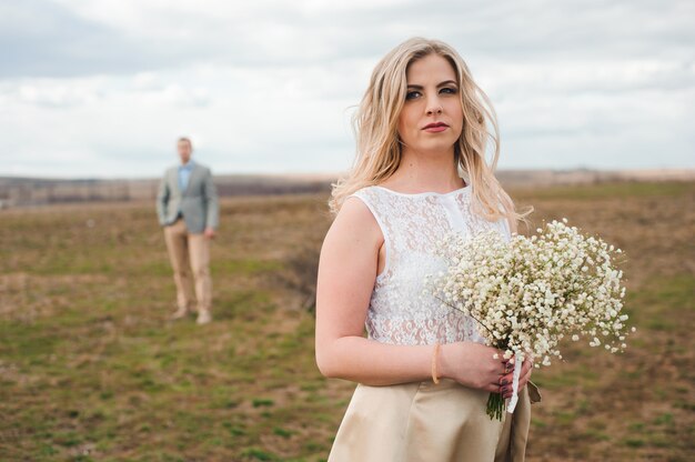 Walk the beautiful wedding couple in love