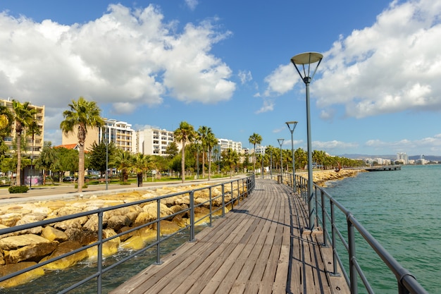 Walk way embankment along the sea side