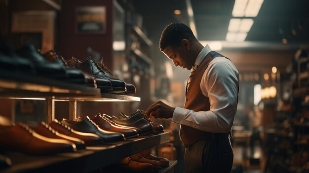 Camminare in tutta comodità celebrando l'impegno del negozio di scarpe nei confronti delle calzature di qualità