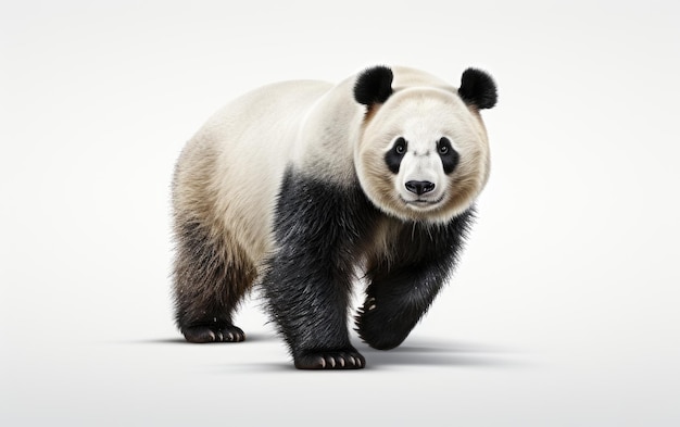 Walking Giant Panda Isolated on White Background