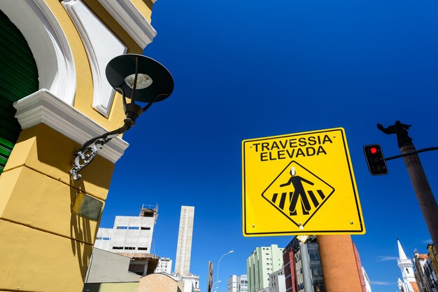 Walking sign on the street of Brazil