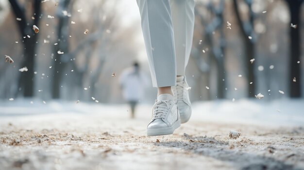 walking in the snow