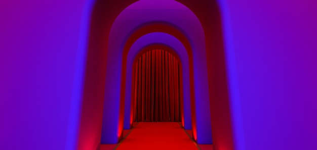 Walkway arch, hallway, Long tunnel with arches