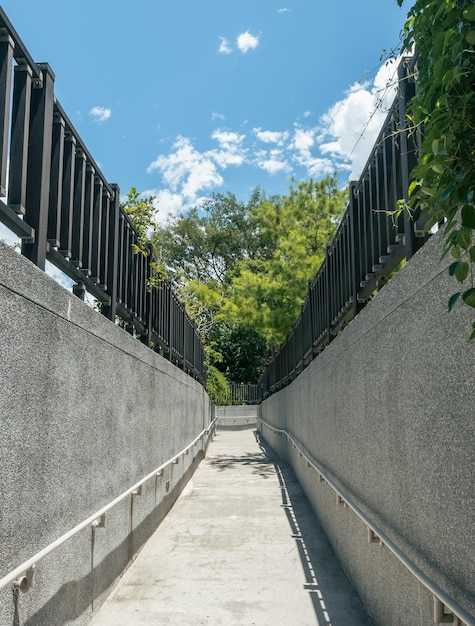 the walkway to the park