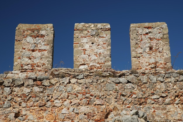 Wall of Alanya Castle in Alanya Town Antalya Turkiye