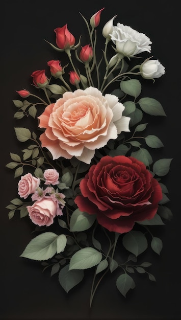 Wall Art Blossoms Exploring Variations of Roses and Carnations