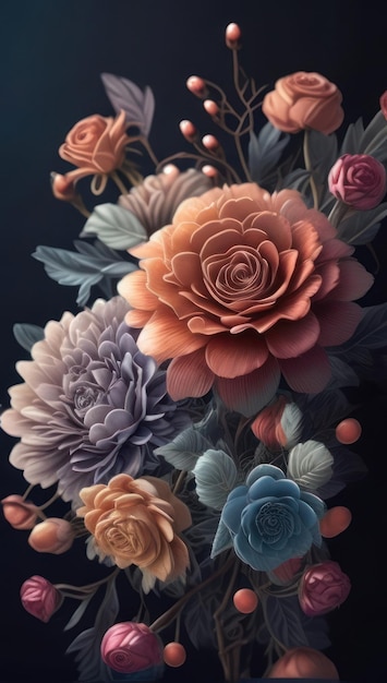 Wall Art Blossoms Exploring Variations of Roses and Carnations