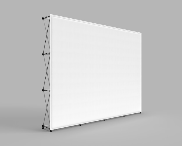 Wall Banner Cloth Exhibition Trade show graphic wall isolated on a grey background