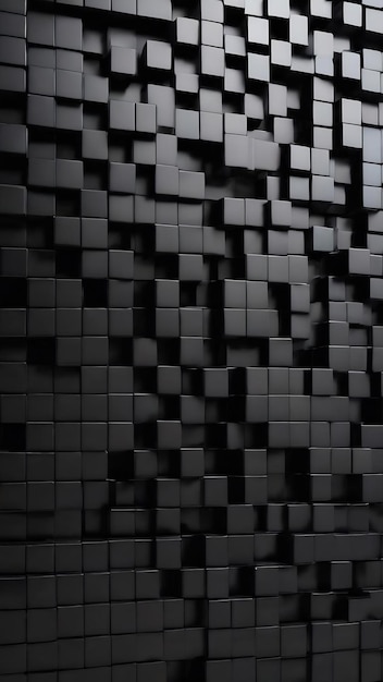 Photo a wall of black cubes with the wordsthe city of darkness