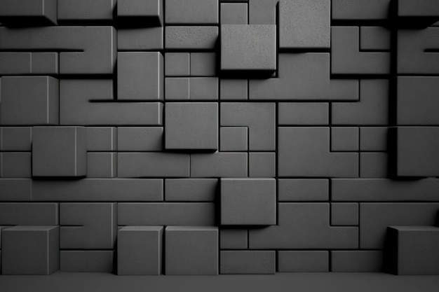 A wall of black squares bricks