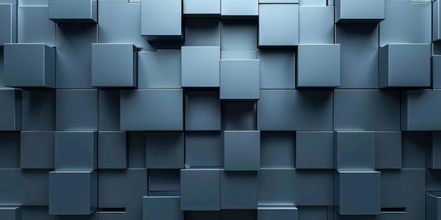 A wall of blue cubes with a metallic texture stock background