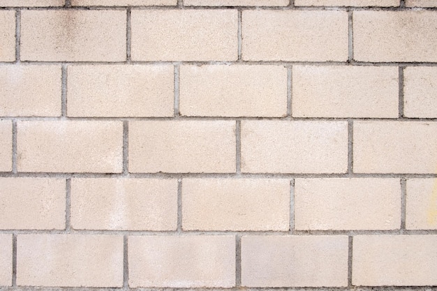 A wall built with precast concrete blocks