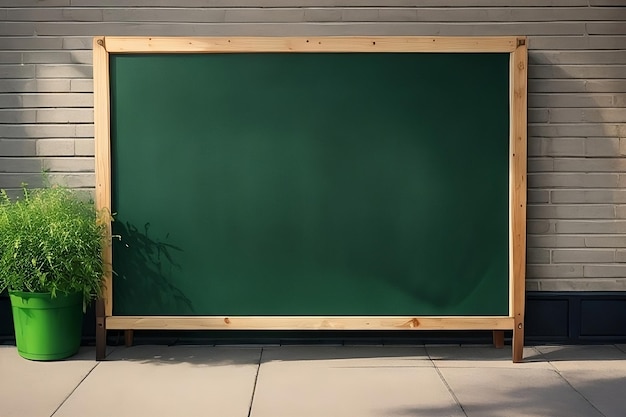 wall chalkboard with a wooden frame