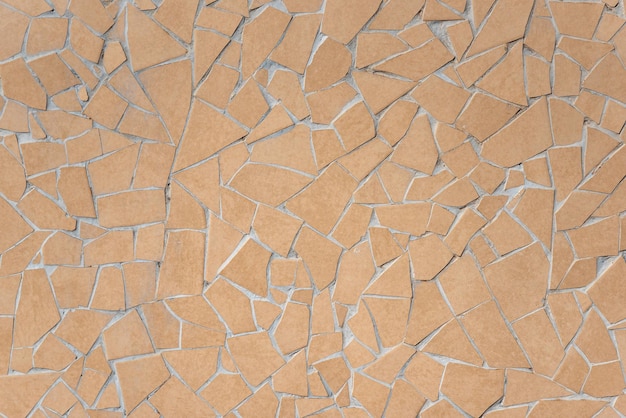 Wall cladding texture with broken ceramic tiles