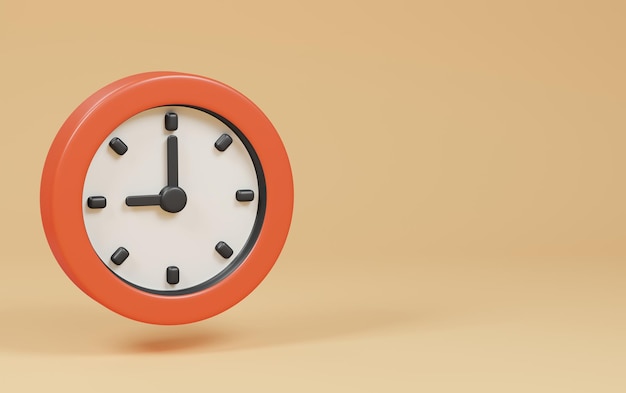 wall clock on cream background back to school concept 3d rendering illustration