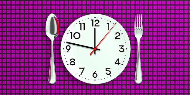 Wall clock fork and knife. lunch concept